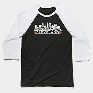 Cleveland Basketball Team 23 Player Roster, Cleveland City Skyline Baseball T-Shirt